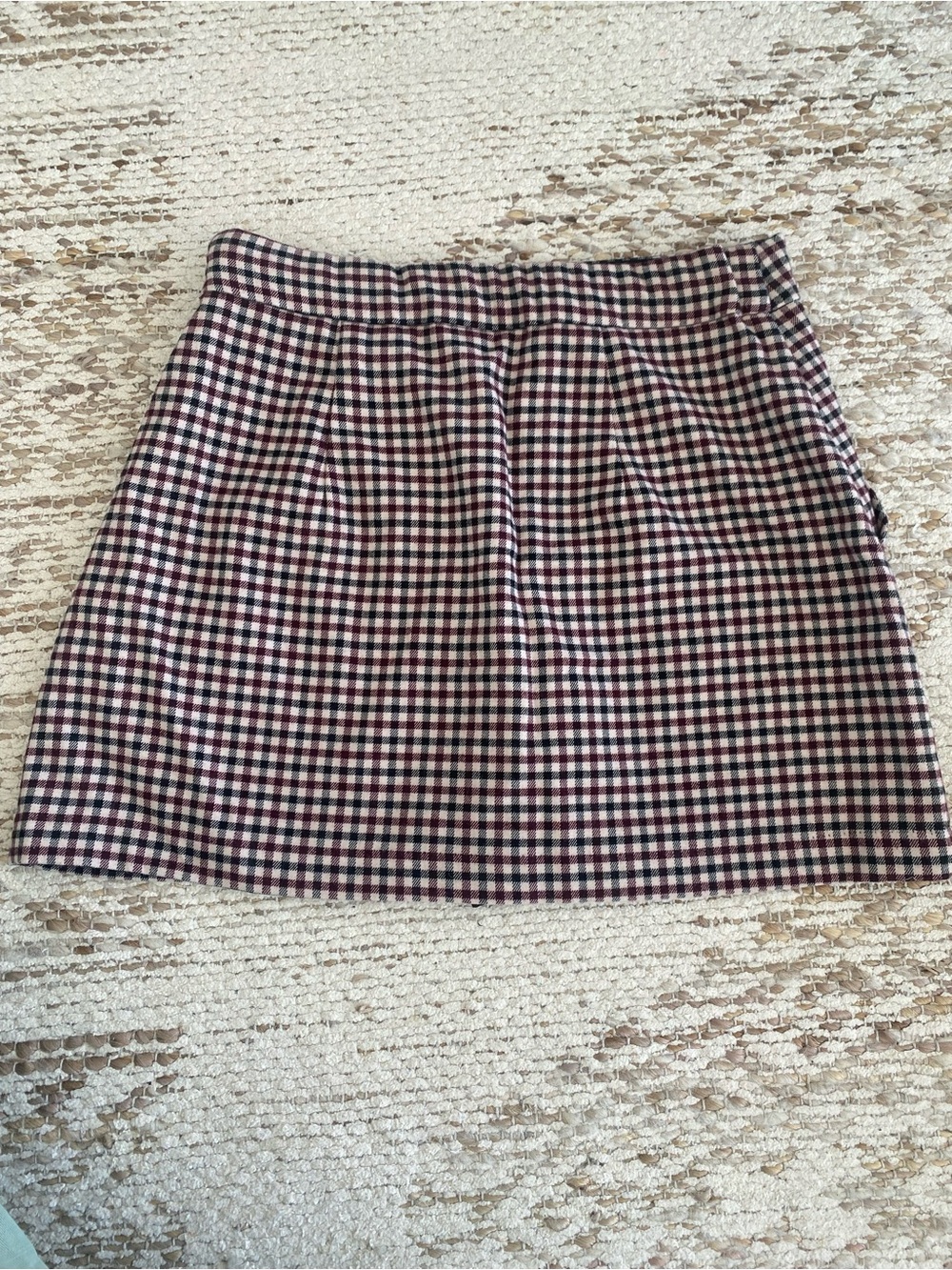Abercrombie & Fitch Black and Burgundy Checked Mini Skirt
